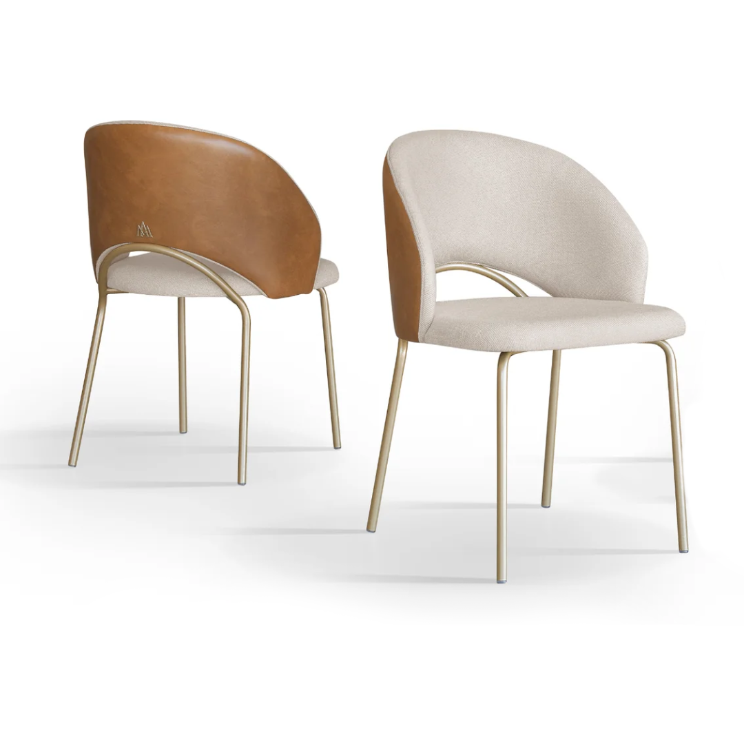 Cadeira Encosto Anatômico Estofado Slim Curve